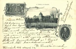 1899 (Vorläufer!) Késmárk, Kezmarok; Thököly vár és Thököly Imre / Emeric Thököly and his castle. J. F. Wiesner Art Nouveau, floral