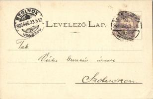 1900 Eperjes, Presov; Fő utca, Gubcsó Gyula cukrász, gyógyszertár, takarékpénztár, Bodnár Gy. üzlete...