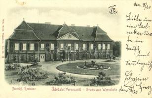 1899 (Vorläufer!) Versec, Werschetz, Vrsac; Püspöki lak / Bishops residence