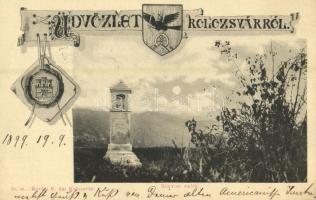 1899 (Vorläufer!) Kolozsvár, Cluj; Rákóczi emlék. Kováts P. fiai 60. sz. / military monument. Art Nouveau (EK)