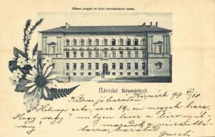 1899 (Vorläufer!) Késmárk, Kezmarok; Állami polgári és felső kereskedelmi iskola / school. Floral