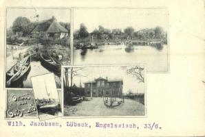 1898 Gothmund (Lübeck), Fischersiedlung / port with fishing boats. Art Nouveau (EK)