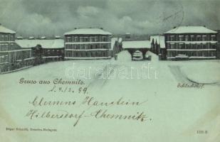 1899 Chemnitz, Schlachthof / slaughterhouse in winter (EK)