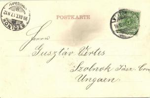 1899 Katowice, Kattowitz; Katholische Kirche / church, railway station's crossing