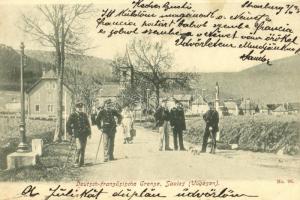 1898 Saales (Vogesen), Deutsch-französischen Grenze / German-French border with officers