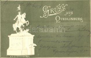 1899 Quedlinburg, Kriegerdenkmal / military war monument. Emb.