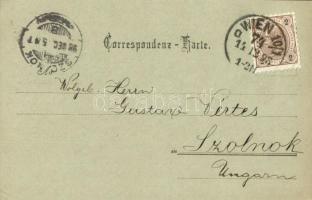 1898 Wien, Vienna, Bécs; Franz Josefs Quai / quay in winter (EK)