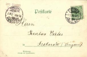 1898 Dresden, Der Eingang zum Königspavillon in der Mittelhalle des Hauptbahnhofes / railway station...