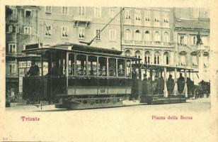 1901 Trieste, Trieszt; Piazza della Borsa / square with tram