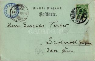 1898 Gliwice, Gleiwitz; Wilhelmstrasse mit Cafe Kaiserkrone / street viw with cafe and restaurant (E...