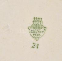 Zsolnay mokkás csésze aljjal 3 db, Matricás, jelzett, hibátlan