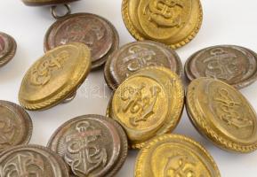 14 db tengerész, haditengerész katonai gomb