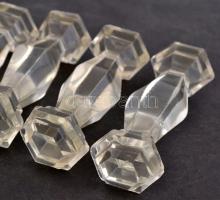 6 db üveg késbak, sérülésekkel, h: 11 cm