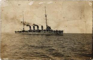 SMS Novara Osztrák-Magyar Haditengerészet Helgoland-osztályú gyorscirkálója / Austro-Hungarian Navy (K.u.K. Kriegsmarine) Helgoland-class light cruiser. photo (EK)