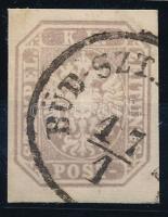 Newspaper stamp purple gray "BÜD-SZT.(MIHÁLY)" Certificate: Strakosch, Hírlapbélyeg lilás szürke "BÜD-SZT.(MIHÁLY)" Certificate: Strakosch