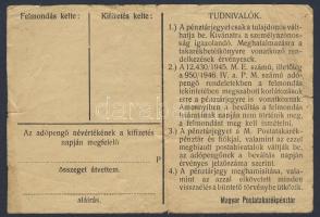 1946. 10.000AP pénztárjegy T:III