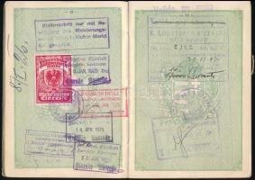 1924 Erdődy György (1843-1925) nagybirtokos fényképes útlevele osztrák, német, francia, olasz, csehs...