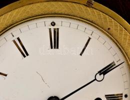 Negyedütős ingajáratos asztali óra felújított szerkezettel, hibátlan porcelán számlappal, spiáter lá...