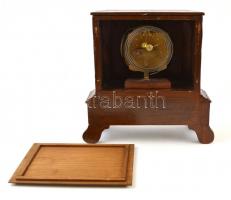 Negyedütős ingajáratos asztali óra felújított szerkezettel, hibátlan porcelán számlappal, spiáter lá...