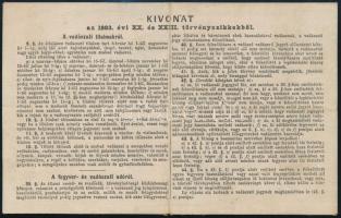 1900 vadászati jegy, vadászjegy podheringi körjezgyő részére / Hunter's licence