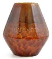 Gránit váza, csurgatott mázas, jelzett, hibátlan, m:20 cm