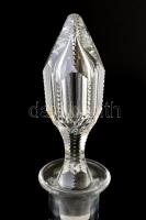 Csiszolt ólomkristály palack dugóval, jelzés nélkül, hibátlan, m: 42 cm