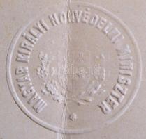 1931 III. osztályú Tiszti Katonai Szolgálati Jelet adományozó okirat Éder Győző (1890-1980) m. kir. ...