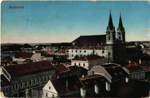 1917 Komárom, Komárno; látkép, templom. Kiadja Czike Dénes / general view, church (szakadás / tear)