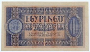 1938. 1P csillagos sorozatszám "H 416 074212" T:I / Hungary 1938. 1 Pengő "H 416 0742...