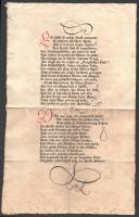 1879 Ferenc József és Erzsébet királyné házassági évfordulójára írt, kétoldalas, német nyelvű versik...