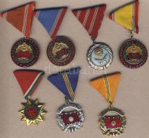 7klf db katonai kitüntetés eredeti szalaggal a szocialista időkből T:2