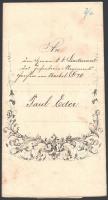 1879 Díszes főhadnagyi kinevezés Éder Pál (1849-1916)  k.u.k. 76. gyalogezred tisztje részére, szára...