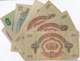 1944. 5P-100P (7x) "A Vöröshadsereg Parancsnoksága" T:III,III- festéknyom