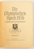 1936 Die Olympischen Spiele 1936. 1-2. köt. 2 db gyűjtőkép album kevés hiánnyal, érdekes leírásokkal...