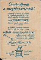Franck kávépótló kétoldalas reklámlap