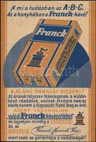 Franck kávépótló kétoldalas reklámlap