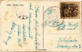 1938 Kassa, Kosice; Divadlo a Dóm / Színház, Székesegyház, villamos. Kiadja Fried / theatre, cathedr...