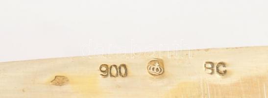 Ezüst(Ag) monogramos névjegykártyatartó, jelzett, 8,5×4,5 cm, nettó: 58,6 g