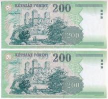 2004. 200Ft "FB" (2x) sorszámkövetők T:I