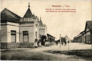 Esztergom-Tábor, Kávéház és vendéglő, legénységi kantin. Kaufmann Ferenc kiadása / Cafe Restaurant und Mannschaftskantine