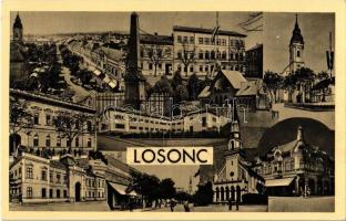 Losonc, Lucenec; mozaiklap. Kiadja Bukor József / multi-view postcard