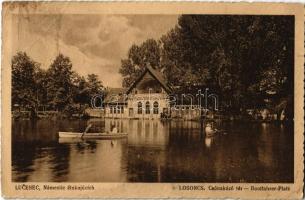 1928 Losonc, Lucenec; Námestie clnkujúcích / Csónakázó tér, evezős csónakok / Bootfahrer-Platz / rowing boats, rowing club (EB)