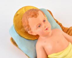 Kis Jézus, festett gipsz, restaurált, 28×16 cm