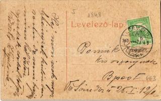 1909 Körmend, Herceg Batthyányi kastély, talicskás férfi. W.L. 2197