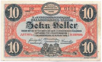 Zalaegerszeg / hadifogolytábor 1916. augusztus 15. 10f arab sorozat és sorszámmal T:II foltos / Hung...