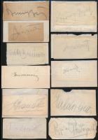 cca 1920-1945 Autogram gyűjtemény, kb. 100 db aláírással, sport, zene, színház, irodalom, stb. területekről