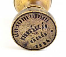 Réz hivatali település-bélyegző. "Bács-Bodrog vármegye Kisszállás 1884" felirattal 8 cm