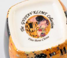 Matricás Gustav Klimt mokkás szett ( 2 személyes), jelzett (Queen Isabell), hibátlan, eredeti dobozá...