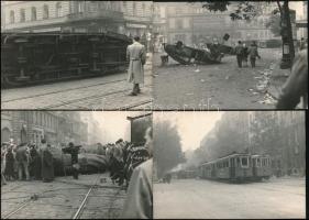 1956-os fotók: utcai jelenetek, 12 db későbbi előhívás, 10,5×14,5 cm