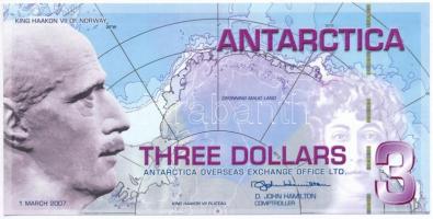 Antarktisz 2007. 3$ fantázia bankjegy T:I  Antarctica 2007. 3 Dollars fantasy banknote C:UNC